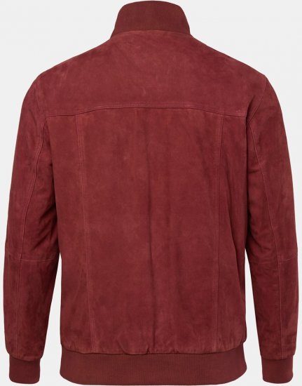 JP1880 Leather Jacket Suede with Stand-up Collar Red - Kurtki Męskie Duże Rozmiary - Kurtki Duże rozmiary 2XL-8XL