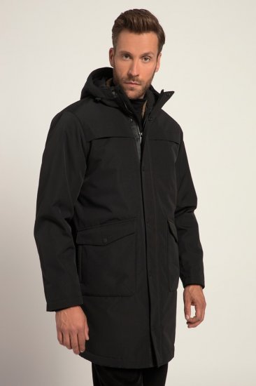 JP1880 Warm Parka with Wind Cuffs Black - Kurtki Męskie Duże Rozmiary - Kurtki Duże rozmiary 2XL-8XL