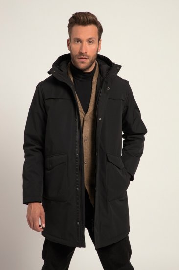JP1880 Warm Parka with Wind Cuffs Black - Kurtki Męskie Duże Rozmiary - Kurtki Duże rozmiary 2XL-8XL
