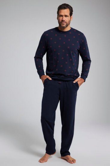JP1880 Two-piece Pyjamas Long Sleeve and Long Trousers Navy - Bielizna & stroje kąpielowe - Bielizna & Stroje kąpielowe 2XL-8XL