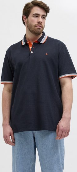 Jack & Jones Paulos Short Sleeve Polo Black Navy - Koszulki polo - Koszulki Polo 2XL-8XL
