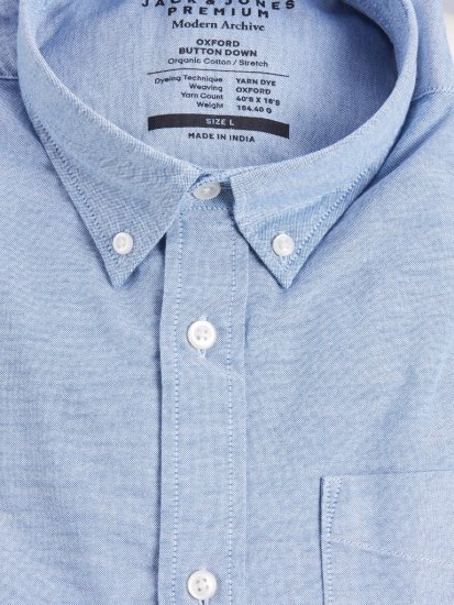 Jack & Jones Brook Oxford Shirt Long Sleeve Blue - Koszule - Koszule 2XL-10XL