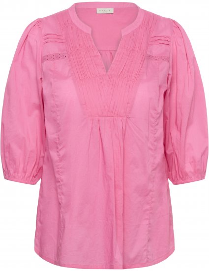 Kaffe Curve Karlia 3/4 Sleeve Blouse Pink - Bluzki & koszule - 