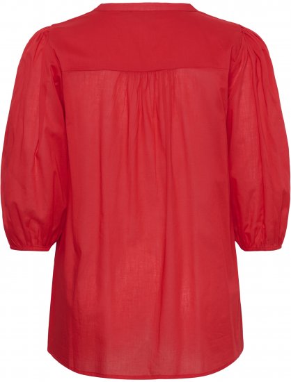 Kaffe Curve Karlia 3/4 Sleeve Blouse Red - Bluzki - 