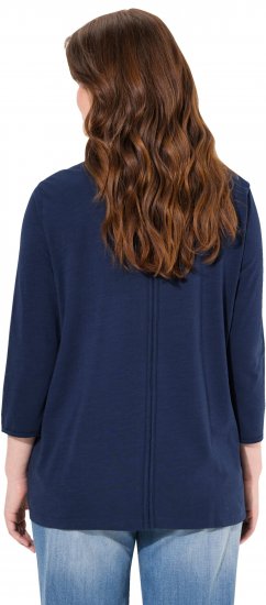 Ulla Popken Queens 3/4 Sleeve Graphic Tee Ink Blue - Koszulki z nadrukiem dla kobiet - 
