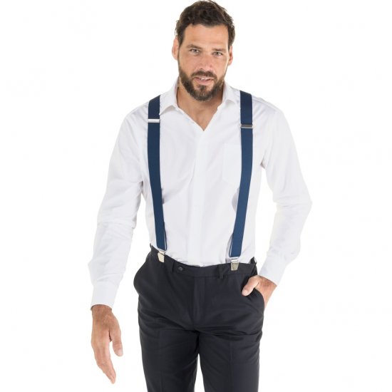 JP1880 Suspenders X-Shape Navy - Akcesoria - 