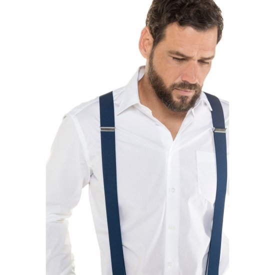 JP1880 Suspenders X-Shape Navy - Akcesoria - 