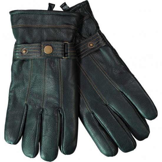 JP1880 Gloves Leather Warm Lining Black - Akcesoria - 