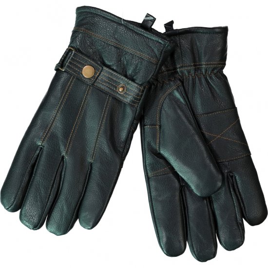 JP1880 Gloves Leather Warm Lining Black - Akcesoria - 