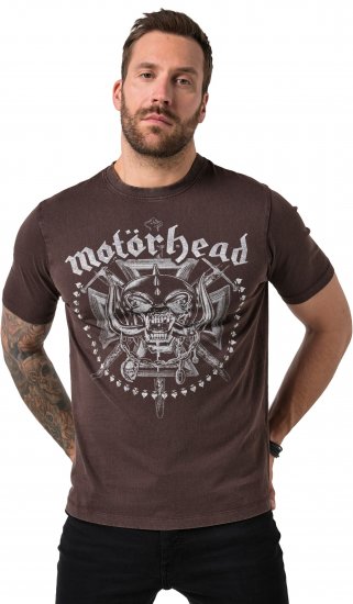 JP1880 Motörhead Soft Jersey Vintage T-Shirt Brown - Koszulki zespołów - 