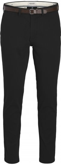 Jack & Jones Marco Adam Belted Slim Fit Chino Pants Black - Dżinsy & spodnie - Dżinsy i Spodnie - W40-W70