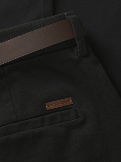 Jack & Jones Marco Adam Belted Slim Fit Chino Pants Black - Dżinsy & spodnie - Dżinsy i Spodnie - W40-W70