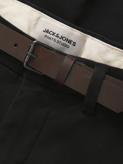 Jack & Jones Marco Adam Belted Slim Fit Chino Pants Black - Dżinsy & spodnie - Dżinsy i Spodnie - W40-W70