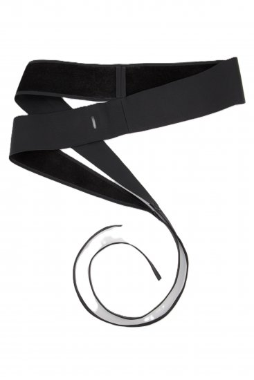 Ulla Popken Soft Leather Tie Belt Black - Paski damskie - 