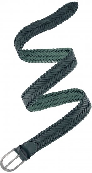 Ulla Popken Woven Leather Belt Green - Paski damskie - 