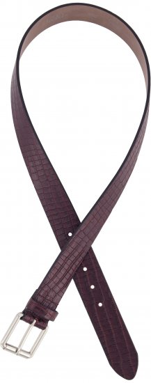 Ulla Popken Snake Embossed Belt Burgundy - Paski damskie - 