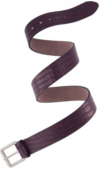 Ulla Popken Snake Embossed Belt Burgundy - Paski damskie - 