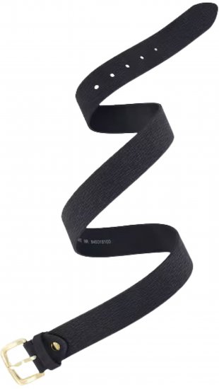 Ulla Popken Genuine Leather Belt With Golden Buckle Black - Paski damskie - 