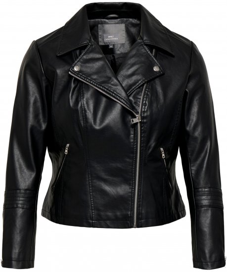 Only Carmakoma Emmy Biker Jacket Black - Kurtki skórzane - 