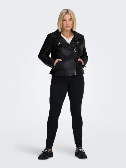 Only Carmakoma Emmy Biker Jacket Black - Kurtki skórzane - 