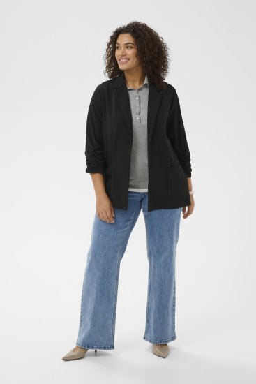 Kaffe Curve Pheolo 3/4 Sleeve Blazer Black Deep - Marynarki - 