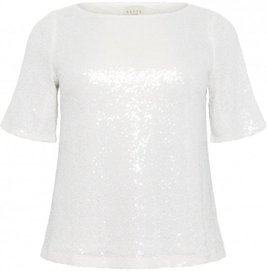 Kaffe Curve Mirana Sequin Blouse Chalk - Bluzki - 