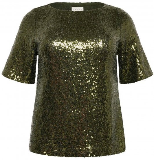 Kaffe Curve Mirana Sequin Blouse Ivy Green - Bluzki - 