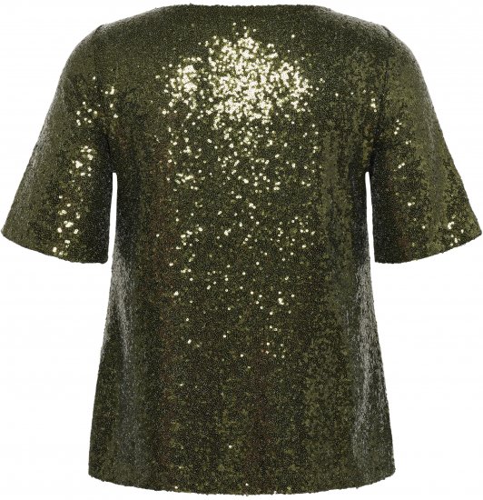Kaffe Curve Mirana Sequin Blouse Ivy Green - Bluzki - 