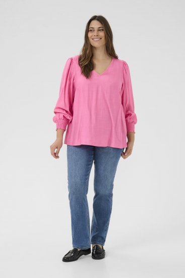 Kaffe Curve Sofia Blouse Pink Power - Bluzki - 