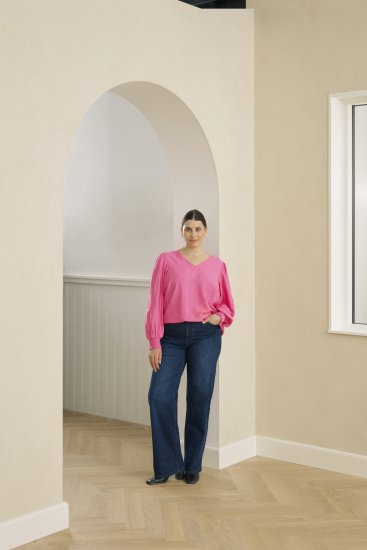 Kaffe Curve Sofia Blouse Pink Power - Bluzki - 