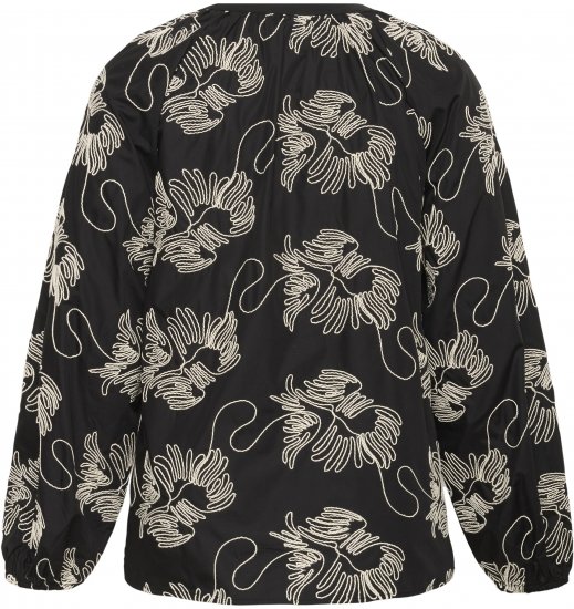 Kaffe Curve Kimmie Blouse Black Chalk Embroidery - Bluzki - 