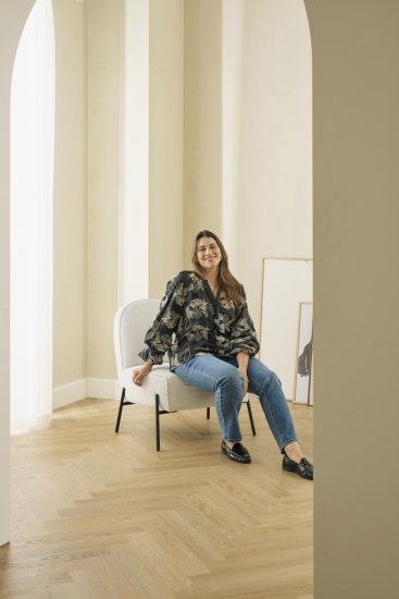 Kaffe Curve Kimmie Blouse Black Chalk Embroidery - Bluzki - 