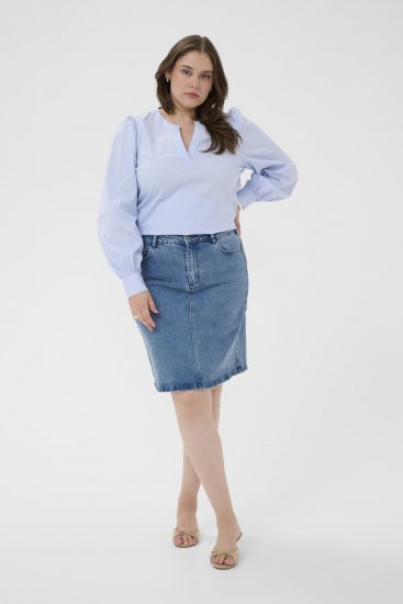 Kaffe Curve Juda Blouse Nantucket Breeze Stripe Blue - ODZIEŻ DAMSKA 40-66 - 