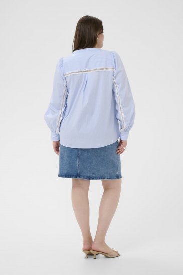 Kaffe Curve Juda Blouse Nantucket Breeze Stripe Blue - ODZIEŻ DAMSKA 40-66 - 