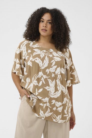 Kaffe Curve Marla Blouse Oak Chalk Leaf - Bluzki - 