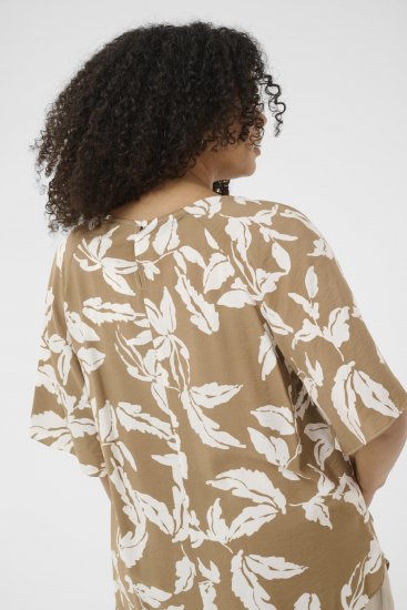 Kaffe Curve Marla Blouse Oak Chalk Leaf - Bluzki - 