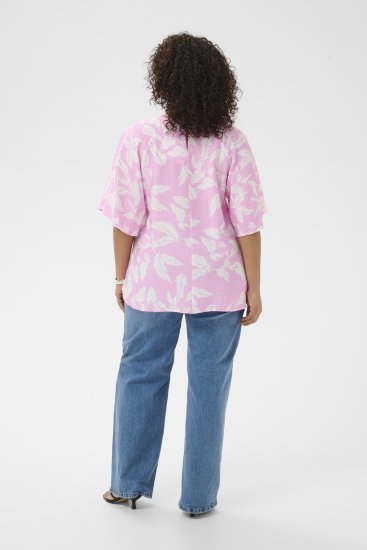 Kaffe Curve Marla Blouse Pink Frosting Chalk Leaf - Bluzki - 
