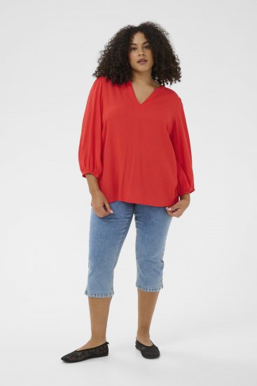Kaffe Curve Mille Blouse Poppy Red - Bluzki - 