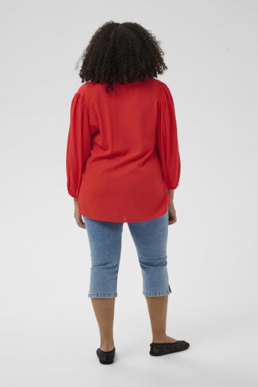 Kaffe Curve Mille Blouse Poppy Red - Bluzki - 