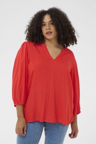 Kaffe Curve Mille Blouse Poppy Red - Bluzki - 