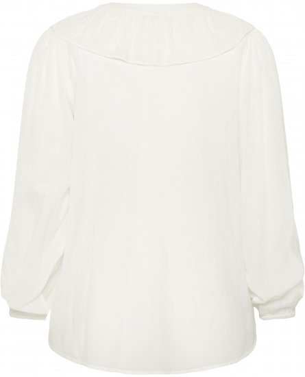 Kaffe Curve Lana Frill Blouse White - Bluzki - 
