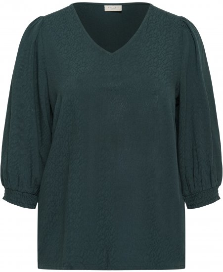 Kaffe Curve Pippi Blouse 3/4 Sleeve Magical Forest Green - Bluzki & koszule - 