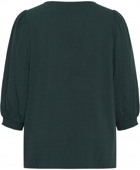 Kaffe Curve Pippi Blouse 3/4 Sleeve Magical Forest Green - Bluzki & koszule - 