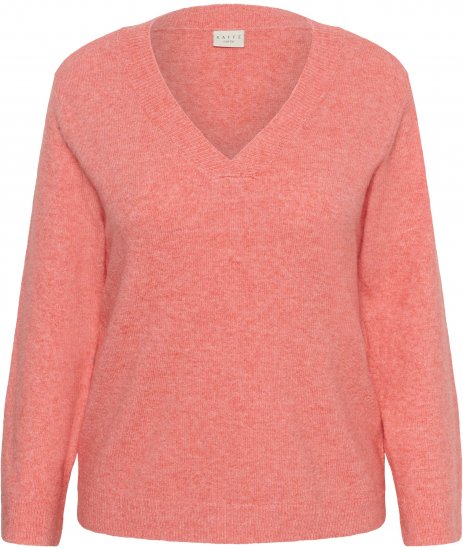 Kaffe Curve Jilanda V-Neck Pullover Red - Swetry & dzianina - 