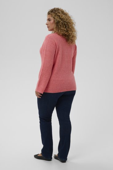 Kaffe Curve Jilanda V-Neck Pullover Red - Swetry & dzianina - 