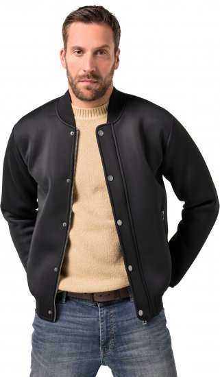 JP1880 College Jacket Scuba Fabric with Zipper Black - Kurtki Męskie Duże Rozmiary - Kurtki Duże rozmiary 2XL-8XL