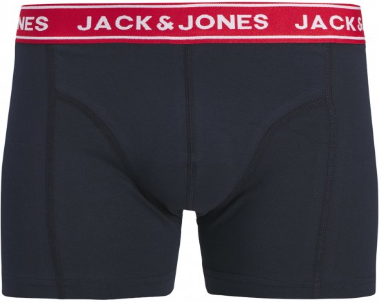 Jack & Jones Hector Solid Trunks 3-Pack Navy/Red/Grey - Bokserki - Bokserki 2XL-12XL