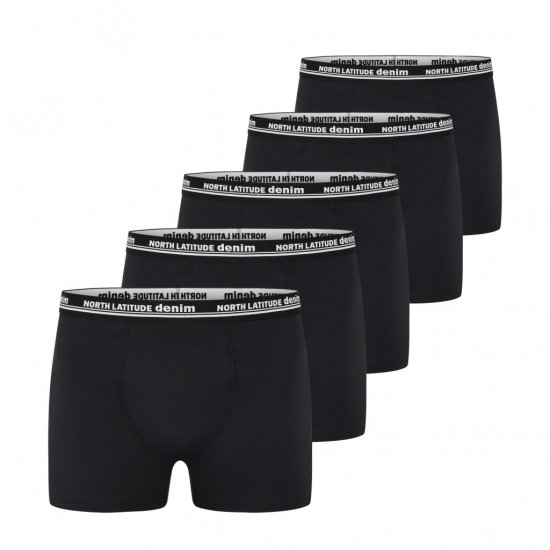 North Latitude 5-Pack Boxershorts Black - Bokserki - Bokserki 2XL-12XL