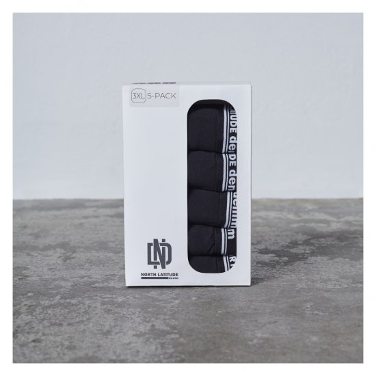 North Latitude 5-Pack Boxershorts Black - Bokserki - Bokserki 2XL-12XL