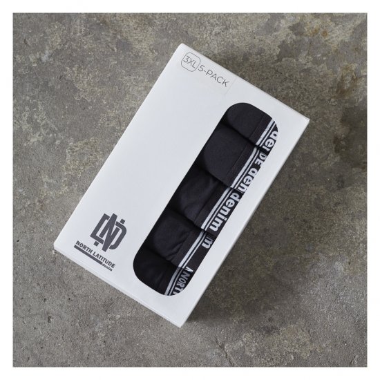 North Latitude 5-Pack Boxershorts Black - Bokserki - Bokserki 2XL-12XL